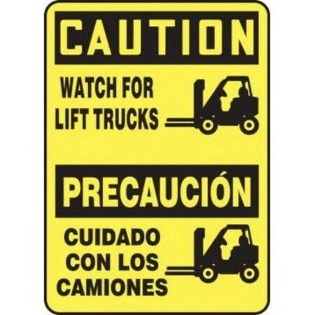 Accuform BILINGUAL OSHA DANGER SIGN LOOK OUT SBMVHR126MXT